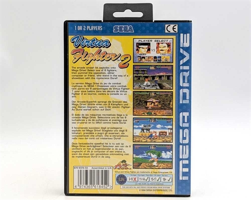 Virtua Fighter 2 - Komplet I Æske - Sega Mega Drive Spil (B Grade) (Genbrug)